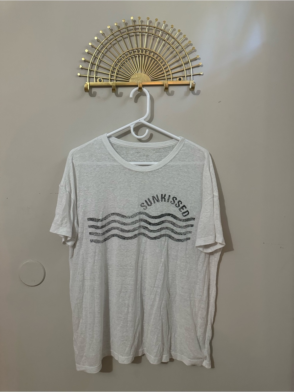 aerie White Oversized Sunkissed Short Sleeve Tee
